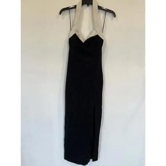NICHOLAS Jane Midi Dress in Solid Black & Milk - Picture 6 of 12